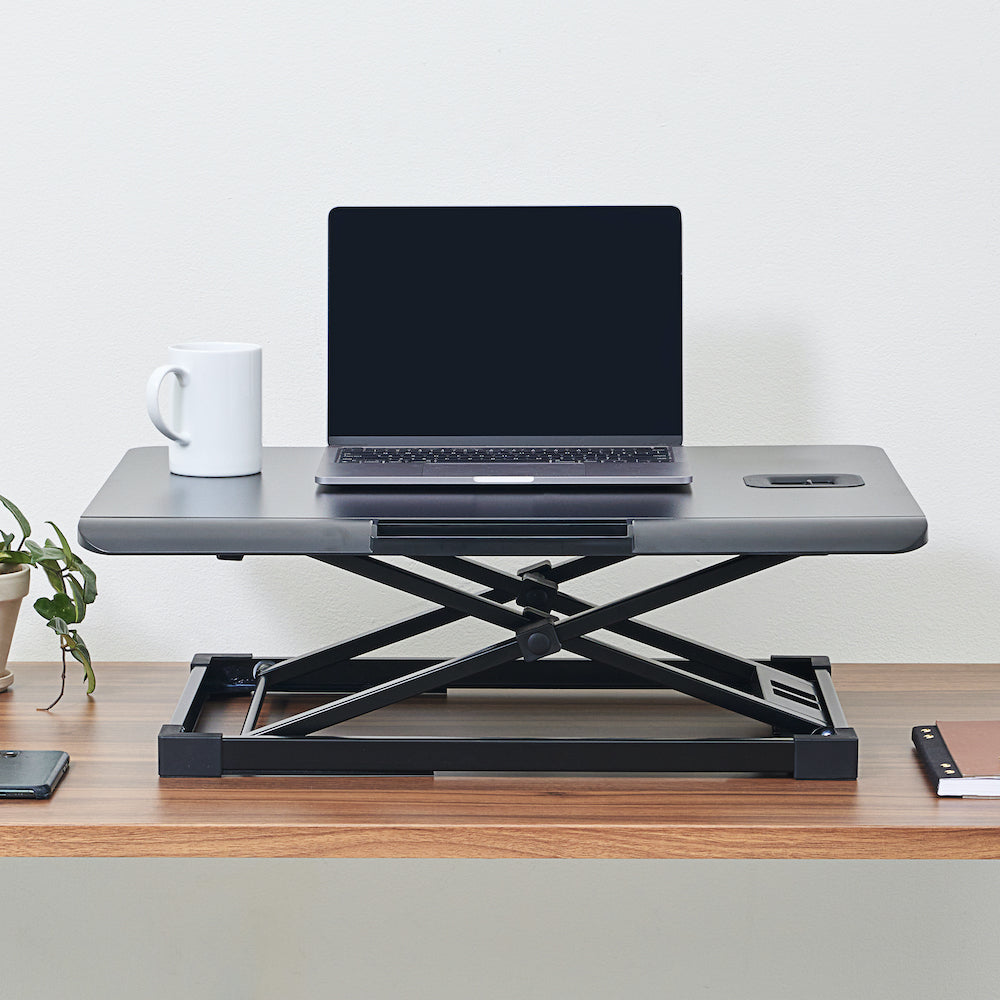 RISE standing desk converter with sit stand desk
