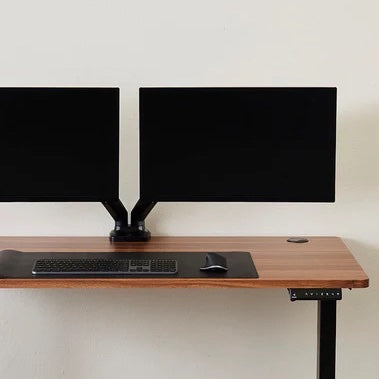 RISE monitor arms on standing desk
