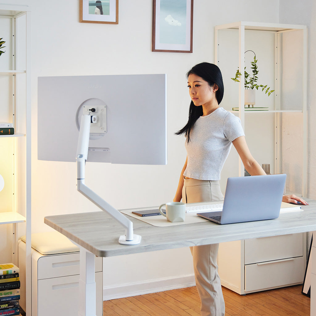 Monitor stand for standing shop desk